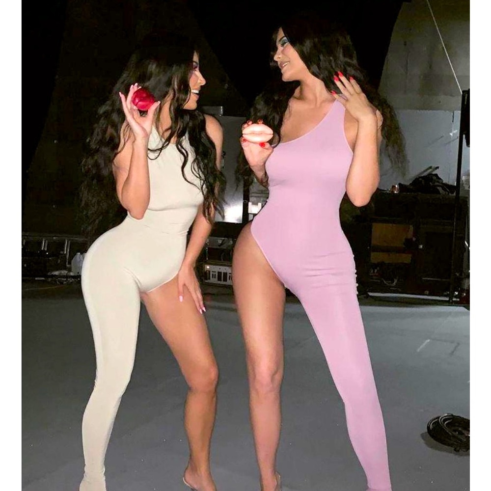 Tan One leg Jumpsuit Catsuit leather like